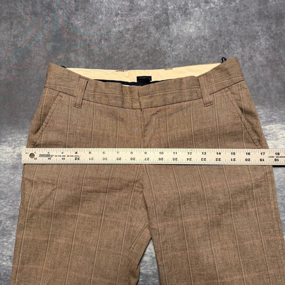 Y2K Low Rise GAP Women Brown Plaid Wide Leg Dress Pants Size 1 Regular - Picture 7 of 8